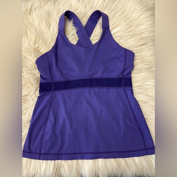 lululemon athletica Tops - Lululemon Power Y Crossback Tank – Purple Colorblock – Size 8